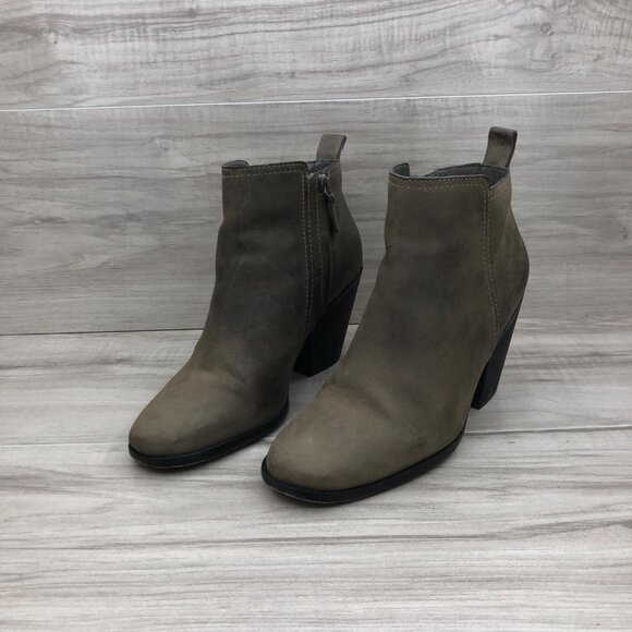 Cole Haan Ankle Boots Women's 6.5B Chesney Taupe Leather Side Zip Booties - Picture 4 of 11